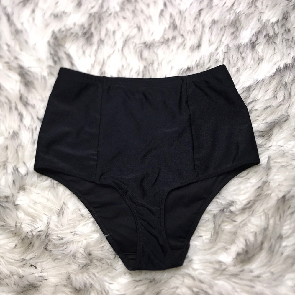 American Apparel Black High Waisted Swim Bottoms
